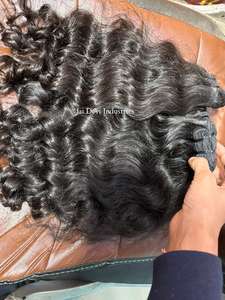 Extensiones de Cabello Humano Remy Virgen Indio Natural de Alta Calidad al por Mayor, Ondulado Yaki, Color Claro, Cutícula Alineada - Product Image 5