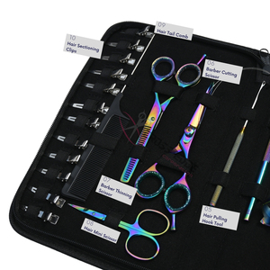 Rainbow Hair Extension tools Application Kit with Flat Beads Crimper Removal Tool Barber Cutting Thinning Scissor Loop Tool Set - Product Image 4