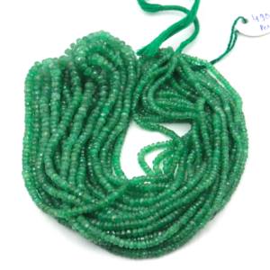 Cuentas redondas facetadas de esmeralda zambiana natural de alta calidad, hilo de cuentas de 16 pulgadas para la fabricación de joyas, esmeralda de nacimiento. - Product Image 1