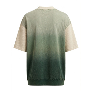 เสื้อยืดแขนยาวทรงโอเวอร์ไซส์ผ้าวาฟเฟิลสำหรับผู้ชาย ยี่ห้อ Amkoor ผลิตจากผ้าฝ้าย 100%  โลโก้ด้านหน้าและด้านหลัง สไตล์สตรีทแวร์/ลำลอง สีเขียวฟอเรสต์ไล่เฉด - Product Image 2