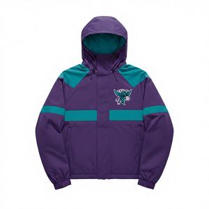 Veste coupe-vent vintage brodée sur mesure, imperméable, pour les clubs et les équipes de basketball, fermeture éclair unisexe - Product Image 1