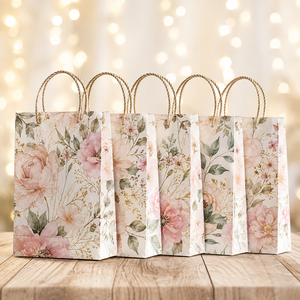 Mini Bolsas de Regalo de Papel Kraft Ecológicas de Lujo con Asas Retorcidas, Cierre Autoadhesivo, Diseño de Agradecimiento, Reciclables, Estilo Clásico - Product Image 2