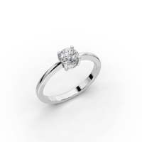 Bague de Fiançailles et de Promesse en Or Massif 14 carats Plaqué Rhodium avec Diamant Solitaire Classique de 0,50 Carat de Coupe Brillante Cultivé en Laboratoire Certifié IGI