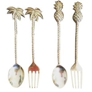 Juego de Cubiertos de Metal de Diseño Artesanal para Hogar, Hotel, Restaurante, Vajilla para Servir con Mango Azul - Product Image 4