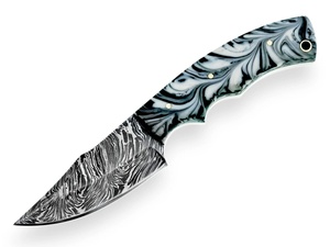 Couteau de chasse en acier Damas Nordic Forge avec étui, couteau de camping à lame pleine, manche en résine, qualité industrielle, OEM personnalisé - Product Image 6