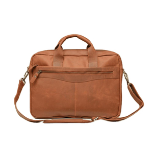 Sac pour ordinateur portable de luxe pour homme, tissu imperméable, mallette d'affaires, panneau en cuir véritable, léger, grande capacité, bureau - Product Image 1
