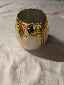 Candelero decorativo de vidrio dorado de alta calidad con acabado desgastado para decoraciones navideñas para el hogar para Diwali y Navidad - Product Image 4