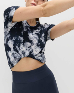 XL Size Women's Custom Made Tie Dye Crew Neck Short Sleeve Fitness Shirt Loose Fit 100% Cotton Breathable Print <b>Top</b> <b>Low</b> Cost - Product Image 2