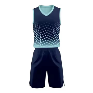 Custom Chevron Basketball Uniform Set Sublimated Mesh Jersey Shorts OEM Sports Kit Quick Dry Breathable Teamwear - Product Image 4