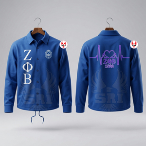 Jacket Coaches Greek Bomber Jackets Fraternity and Sorority Clothing Apparel Zeta Phi Beta Sigma Gamma Rho Windbreaker Jacket - Product Image 1
