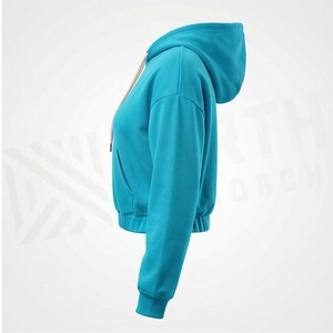 Women Sleeve <b>Hoodies</b> Crop Top For Girls Autumn <b>Thin</b> Hooded Cropped Pullover Short Length Fashion Customized Color Style - Product Image 3