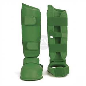 Protège-tibias de boxe tactiques en cuir/PU à triple couche rembourrée pour Muay Thai et MMA – Coussinets d'entraînement robustes pour le sparring - Product Image 6