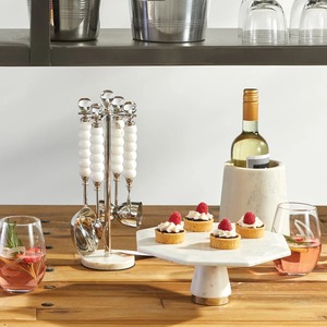 Elegante juego de herramientas para cócteles con diseño de cuentas y acabado plateado, con soporte para la preparación de eventos y decoración de barra, procedente de la India. - Product Image 3