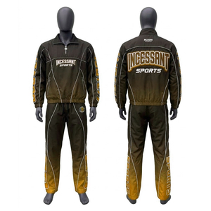 Conjunto Deportivo Personalizado con Logotipo para Hombre, Chaqueta Cortavientos y Pantalones Deportivos con Forro Polar Sublimado en Degradado, Ropa Deportiva Técnica para Correr |   Ropa Deportiva OEM/ODM - Product Image 1