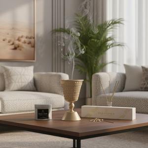 Brûleur d'encens arabe de luxe, porte-encens Oud Bukhoor, encensoir en métal de qualité supérieure pour la décoration de la maison du Moyen-Orient, coffret cadeau d'encens Oud - Product Image 5