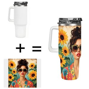 Stainless Steel Tumbler 40oz Double Wall Insulated Travel Mug With Handle <b>For</b> <b>Hot</b> Cold <b>Drinks</b> - Product Image 1