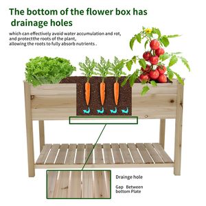 Wooden Elevated Garden Bed <b>Planter</b> <b>Box</b> with Storage Shelf for Vegetable Growing Flower/Herb/Backyard/Patio Shed & Storage - Product Image 3