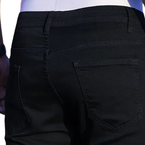 <b>Mens</b> Black <b>Stretch</b> Denim Shorts Slim Fit Casual Cotton Jean Shorts High Waist Five Pocket Summer Breathable Quick Dry Laser Wash - Product Image 4