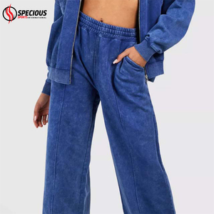 Custom Logo Winter Casual Heavyweight Women's Hooded Streetwear Acid <b>Wash</b> Tracksuits <b>Set</b> High Quality 100% Cotton Eco-Friendly - Product Image 6