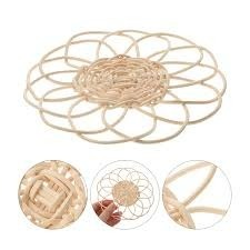 Posavasos de mimbre con flores de estilo Vintage bohemio tejido a mano respetuoso con el medio ambiente tamaño personalizado alfombrilla para taza de té diseño bonito para mesa de cocina decoración del hogar - Product Image 2
