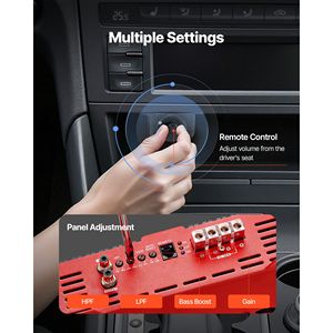 Amplificatore Audio per Auto Classe D a 1 Canale, 2000W RMS MAX, 12V Monoblocco con Controllo Remoto del Livello Subwoofer, Stabile 1/2/4 Ohm - Product Image 4