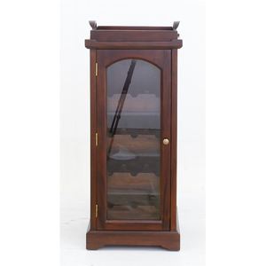 Mueble Bar Tradicional de Caoba Sólida con Puerta de Cristal y Bandeja Incluida para Uso Interior/Exterior - Product Image 1