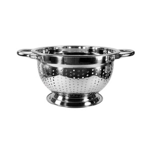 Compact Stainless Steel Metal <b>Colander</b> Bowl For Small Kitchen Fruit Washing Rice Rinsing And Pasta Draining - Product Image 1
