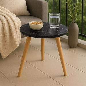 <b>Round</b> Side <b>Table</b>, <b>Small</b> End <b>Table</b> for Living Room, Modern Wood Accent <b>Table</b> Coffee Side <b>Table</b> with Wood Legs for <b>Small</b> Space - Product Image 1
