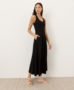 Vestido maxi de mujer sin espalda con volantes, cintura alta con lazo, corte A, fluido, para fiesta, casual, holgado, liso, de verano, para playa - Product Image 3