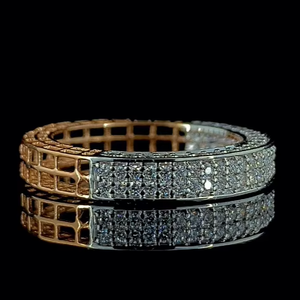 Anillo de media eternidad con diamantes cultivados en laboratorio de corte redondo de 0.50 CTW, certificado SGL, oro sólido de 14K - Product Image 1