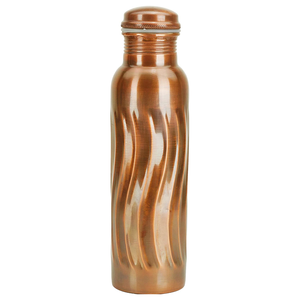 Botella de Vidrio de Cobre Antiguo con Tapa Metálica Martillada Moderna, Bebedero Deportivo Personalizado de la Mejor Calidad para Gimnasio, Beneficios para la Salud y Ambiente - Product Image 6