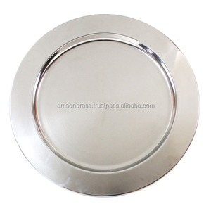 <b>Dinnerware</b> Charger Plate Border Beaded Chrome Finishes Metal Charger Dishes Plates - Product Image 6