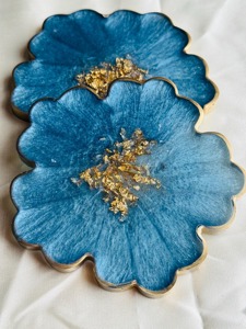 Beautiful Resin <b>Coaster</b> <b>Set</b> Art Deco Design Lightweight Customized Color Luxury Dining Coffee Tables Party Decor India - Product Image 2