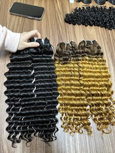 12A Deep Wave Virgin Hair 100% Vendeur de cheveux humains vietnamiens Paquets alignés de cuticules vierges avec fermeture - Product Image 2