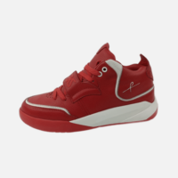 Chaussures de basketball rouges pour hommes, à lacets, bout rond, semelle intermédiaire EVA amortie, semelle extérieure TPR, légères, mi-montantes, toutes saisons