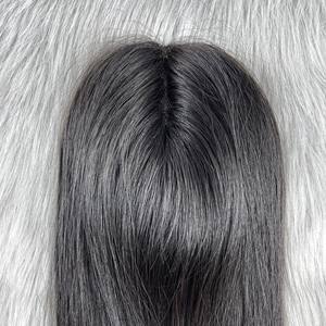 Toppers europeos de cabello humano para adelgazar el cabello 3x4 3x5 4x5 7X7 Base atada a mano completa Topper pieza de cabello humano - Product Image 6