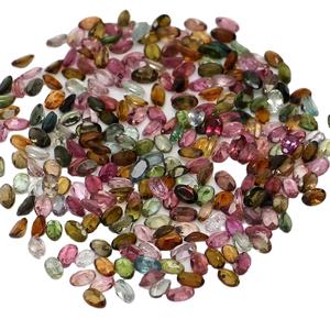 Haute qualité 3x5mm 6x8mm forme ovale multi tourmaline pierres précieuses naturel à facettes rubellite pierre Lot pierres coupées en gros - Product Image 1