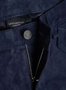 Vaqueros Cargo de Cuero de Ante Azul Oscuro - Estilo - Product Image 4