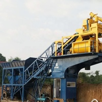 Centrale à béton mobile Zeyu YHZS75 avec contrôle automatique PLC, malaxeur à béton à double arbre JS1500 à entraînement électrique pour la construction