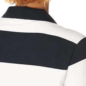 Polo a Rayas para Mujer, Manga Corta, Algodón Oxford, Estilo Casual, Color Azul Marino y Blanco, Corte Regular - Product Image 3