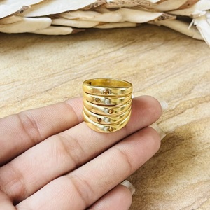 Luxury Style <b>Citrine</b> <b>Ring</b> Boho Multi Layer <b>Rings</b> Brass Jewelry Womens 18k Gold Plated Minimalist Band <b>Ring</b> For Wholesale/OEM/ODM - Product Image 6