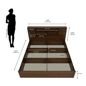 Java Furni Craft Naurane Modern-10, Base de Cama King Size de Madera Maciza con Cabecera con Almacenamiento, Diseño de Plataforma de Perfil Bajo - Product Image 6