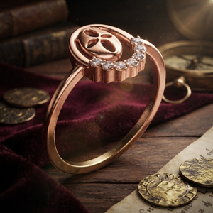 Bague de luxe en or rose avec motif fer à cheval porte-bonheur et moissanite pour femme, bague ouverte minimaliste pour fiançailles et promesse, tendance - Product Image 1