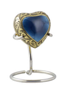 Heart shaped decorative urn with floral engraved design and soft finish ideal for <b>memorial</b> keepsake display adding elegance love - Product Image 4