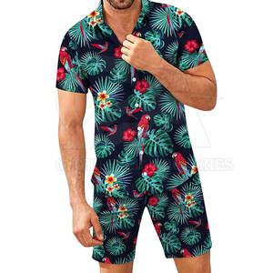 Conjunto de 2 Piezas para Hombre, Camisa de Manga Corta y Pantalones Cortos a Juego, Secado Rápido, Conjunto de Playa Ligero para Vacaciones - Product Image 3