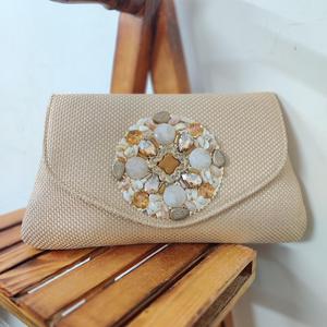 Pochette Bohème Légère et Imperméable pour Femme avec Perles, Grande Capacité, Bandoulière Portable, Idéale Soirée et Shopping - Product Image 1