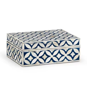Caja de Almacenamiento Cuadrada de Lujo Hecha a Mano con Incrustaciones de Hueso, Personalizada, Duradera, Moderna, Artesanal, para Joyería - Product Image 5