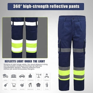Pantalons de travail légers à haute visibilité pour hommes, pantalons décontractés avec poches - Product Image 4