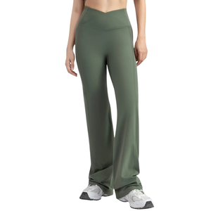 Women's Yoga Outfit Crop Top <b>Flare</b> <b>Leggings</b> Fitness Gym Activewear Set Stretch Sportswear Workout Clothing Wholesale Manuf - Product Image 3