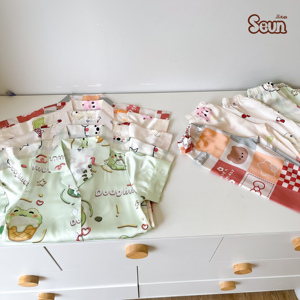 Ensemble de pyjama en viscose à manches longues pour filles SeunKids, imprimé de dessins animés, prix d'usine, Vietnam - Product Image 5